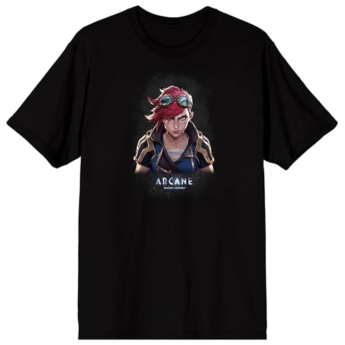 Arcane: League of Legends Vi Close-Up Black T-Shirt Medium