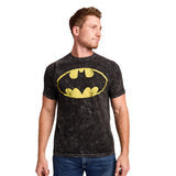Batman Logo Black Mineral Wash T-shirt Medium